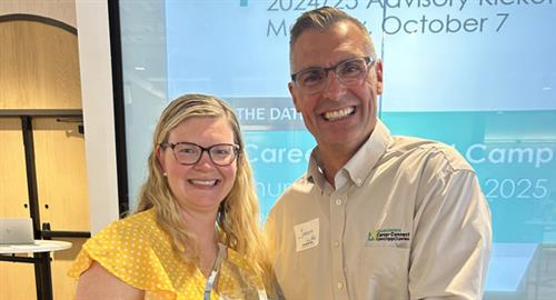 School Counselor Nora Snead Pictured with CAE Director Jason Luke 